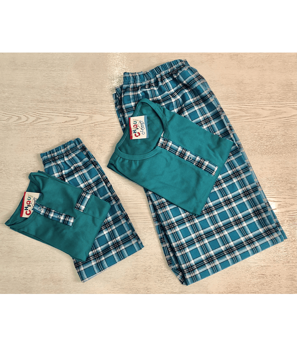 Pijama Escocés Verde