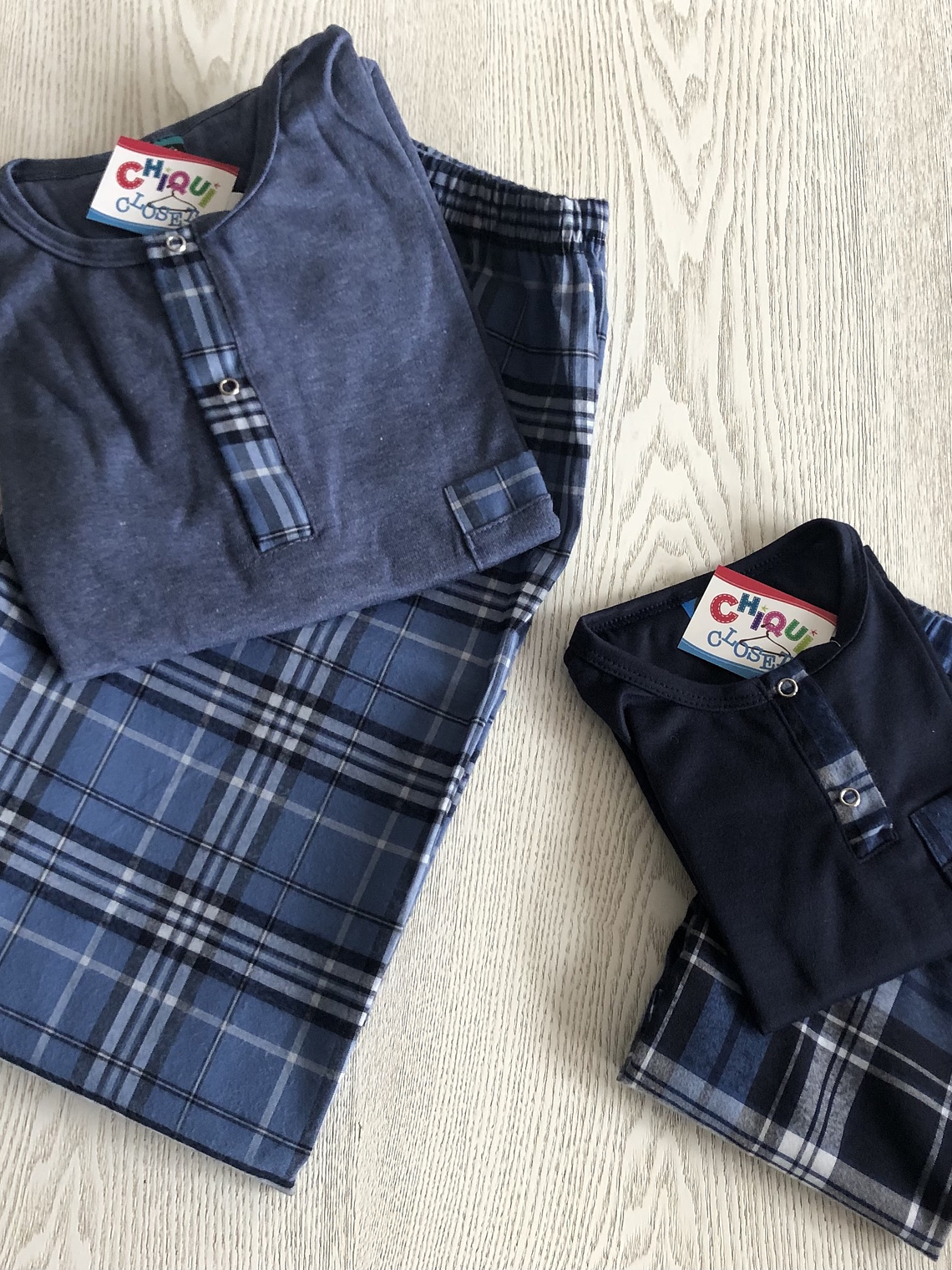 Pijama Escocés Azul Claro 1