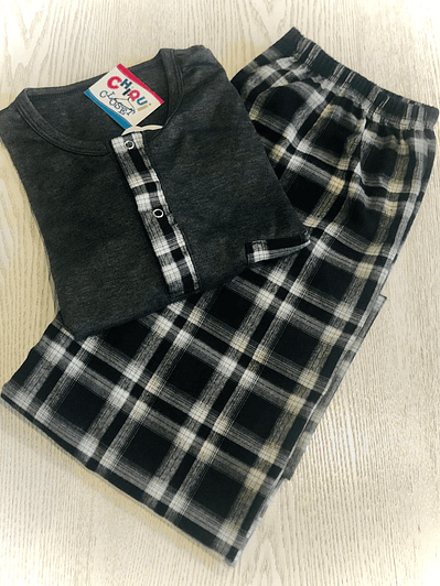 Pijama Escocés Gris