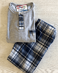 Pijama Escocés Gris-Azul