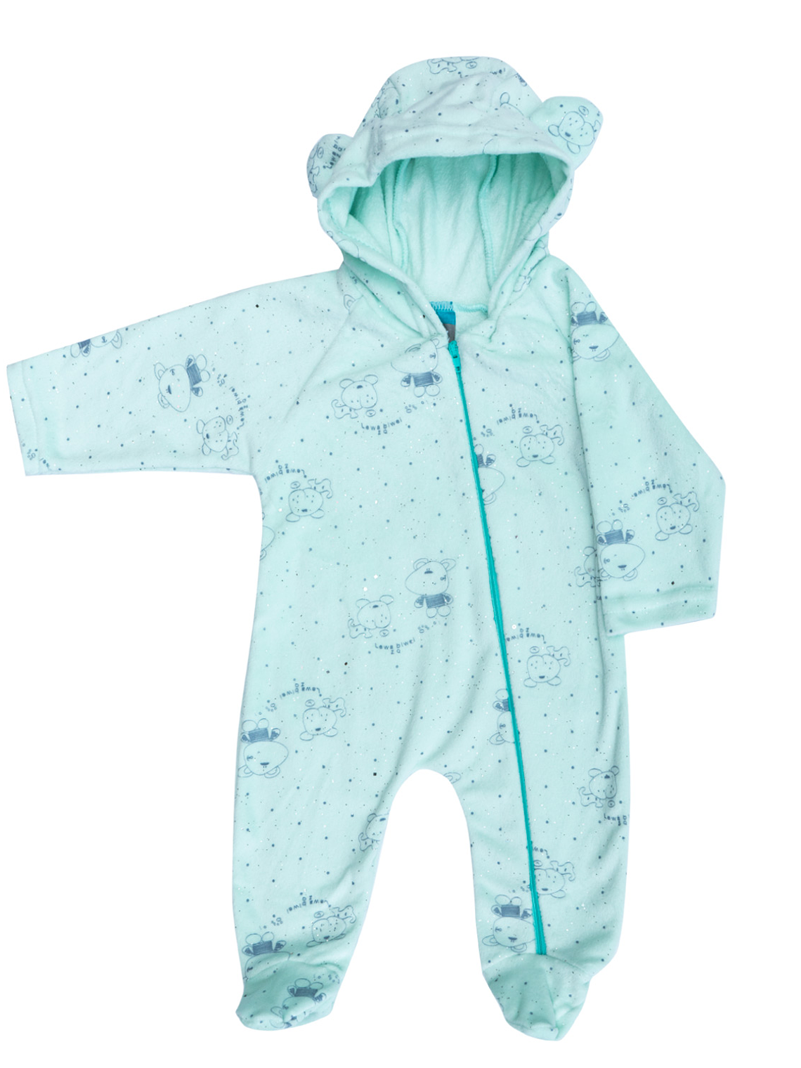 Pijama Polar Verde Manzana 1