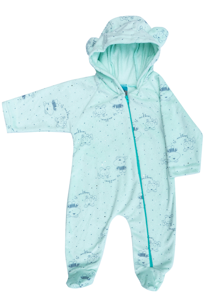 Pijama Polar Verde Manzana 1