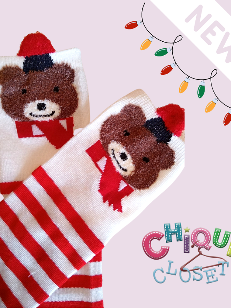 Medias osito navideño 2