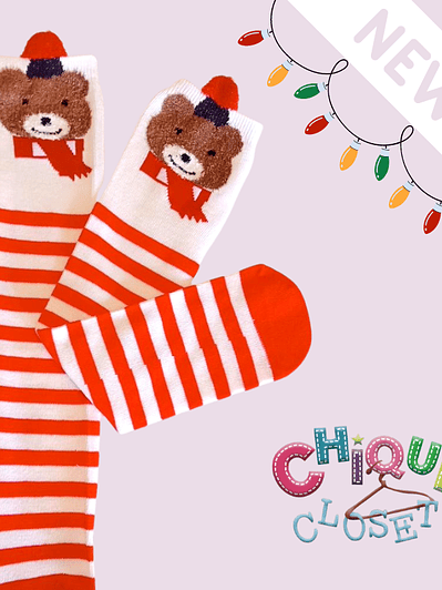 Medias osito navideño