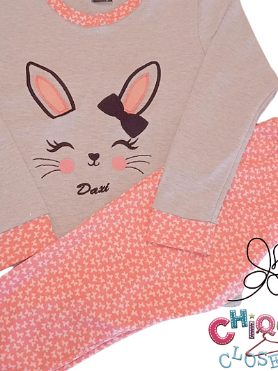 Pijama coneja rosa