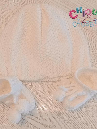 Gorro y patines white 