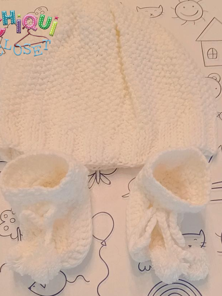 Gorro y patines white  2