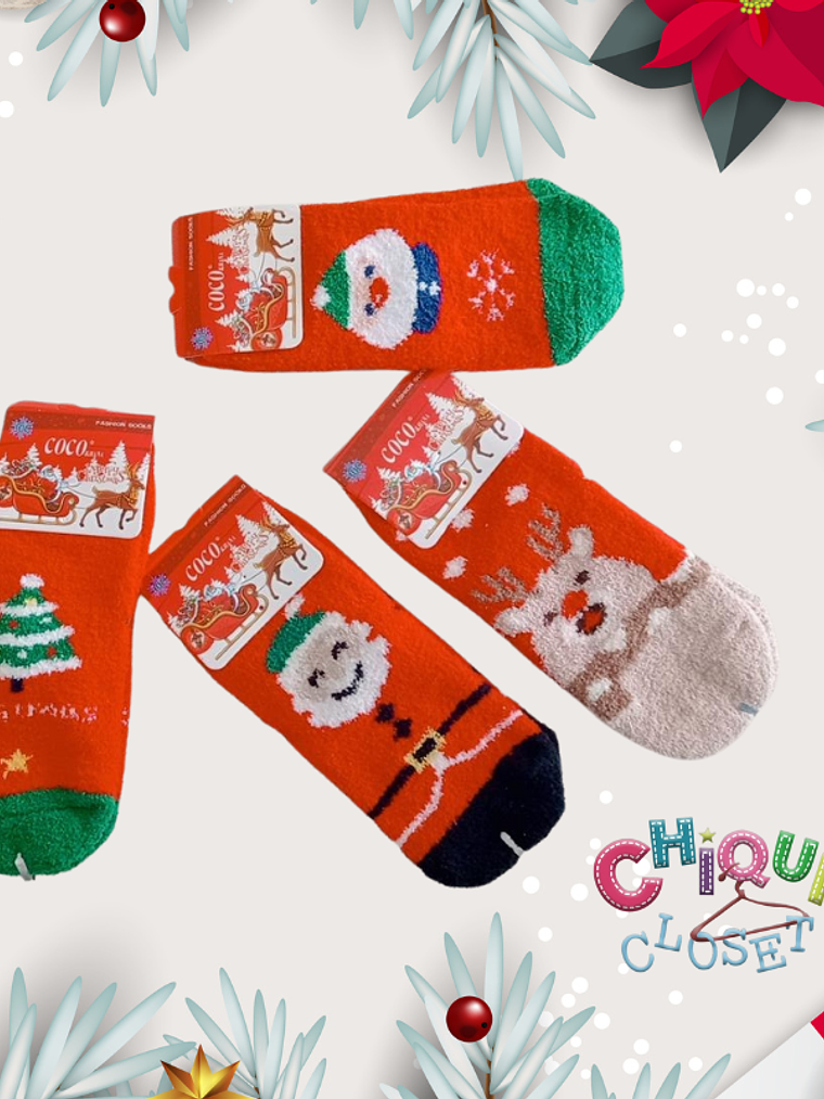 Medias Afelpadas Navideñas  1