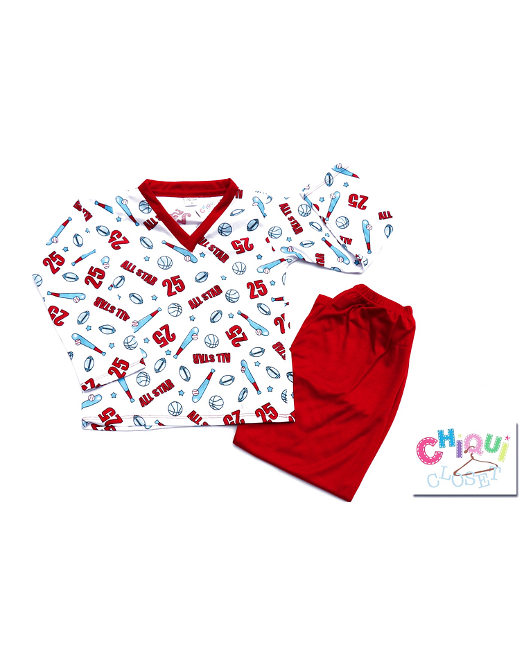 Pijama All Stars Cuello V