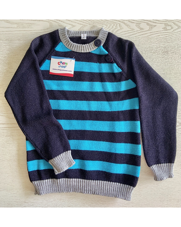 Sweater cuello redondo a rayas