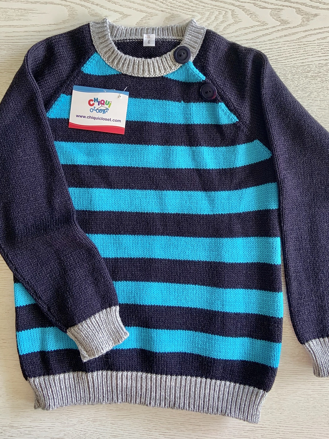 Sweater cuello redondo a rayas 2