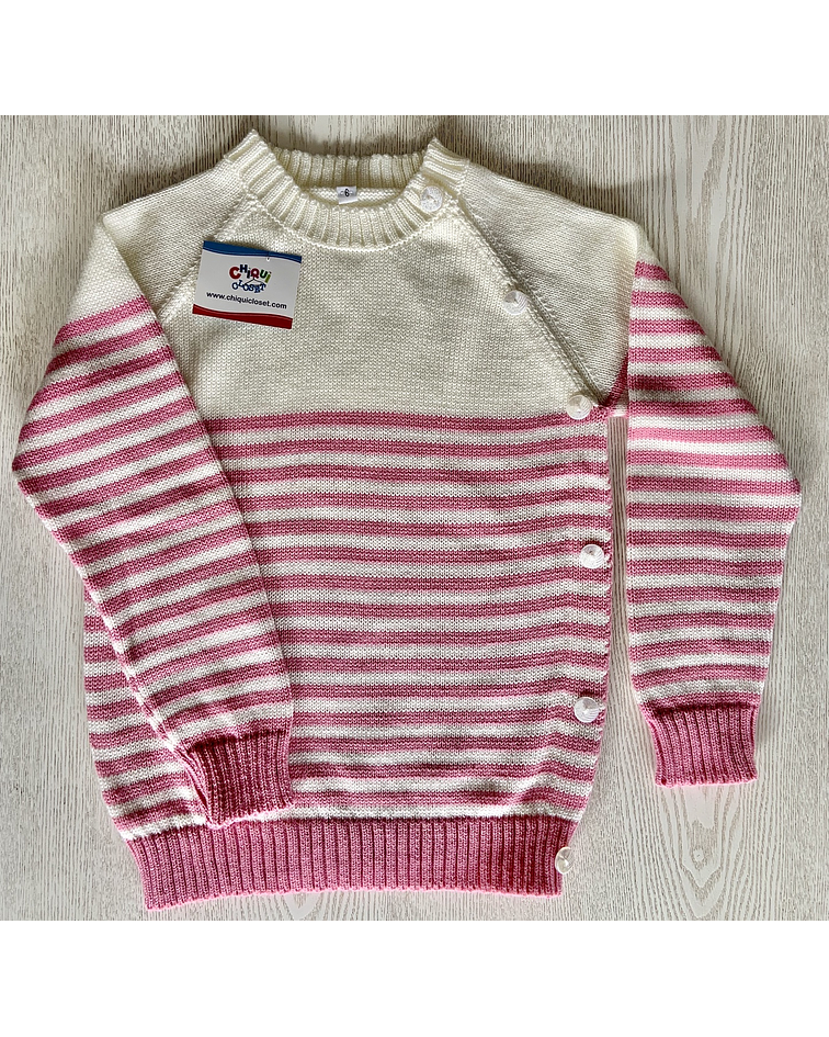 Sweater Rayas Rosa
