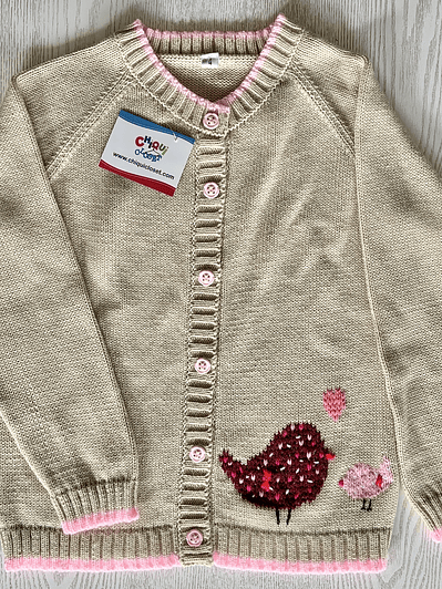 Sweater Abierto Pajaritos