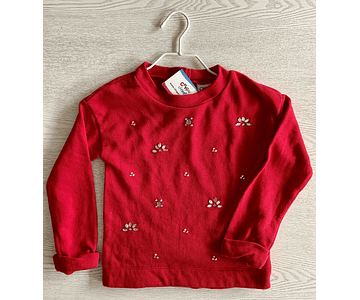 Sweater rojo cuello redondo