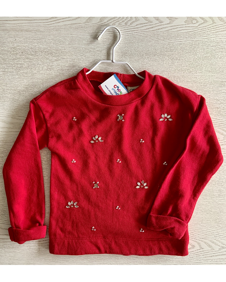 Sweater rojo cuello redondo