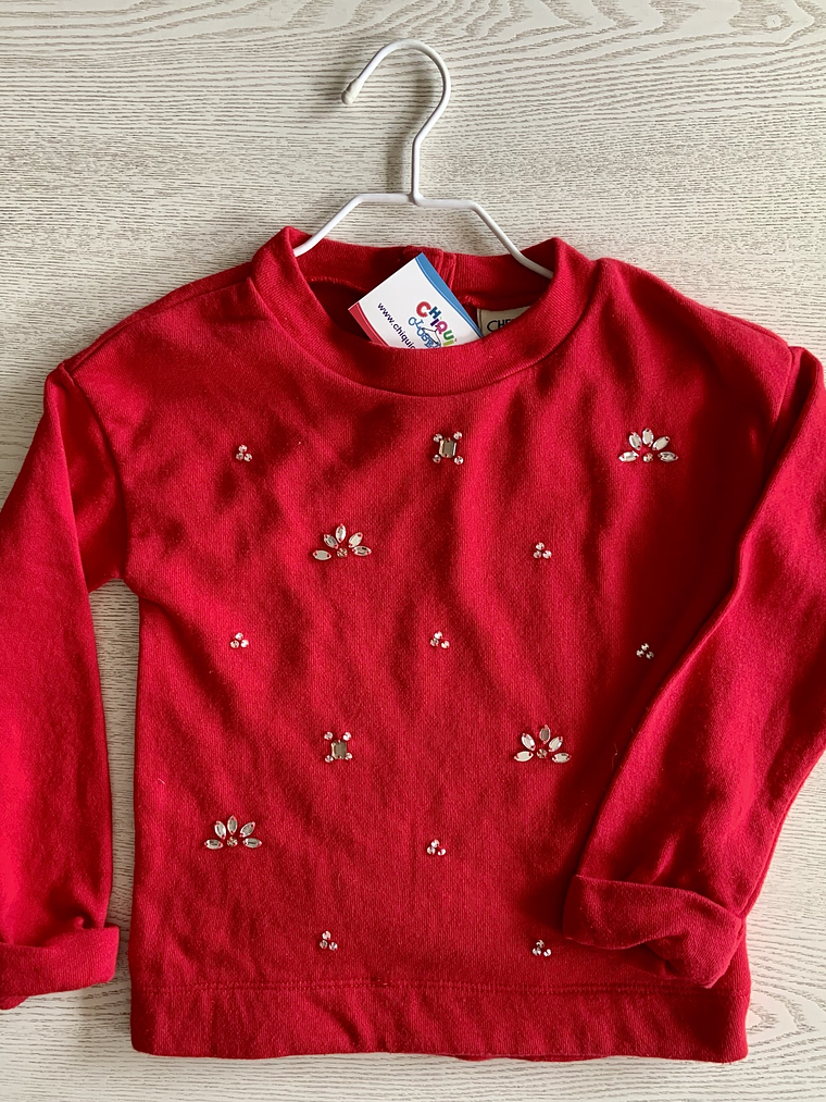 Sweater rojo cuello redondo 1