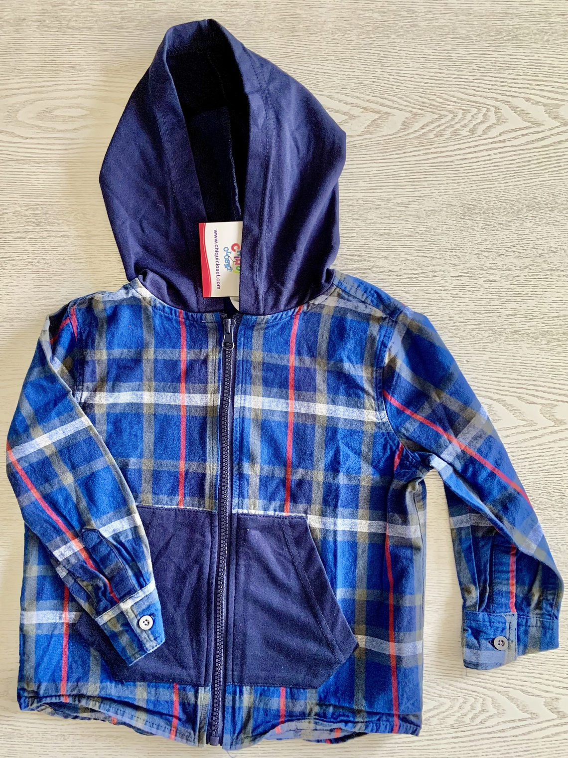 Cami-buzo de cuadros con capota 1