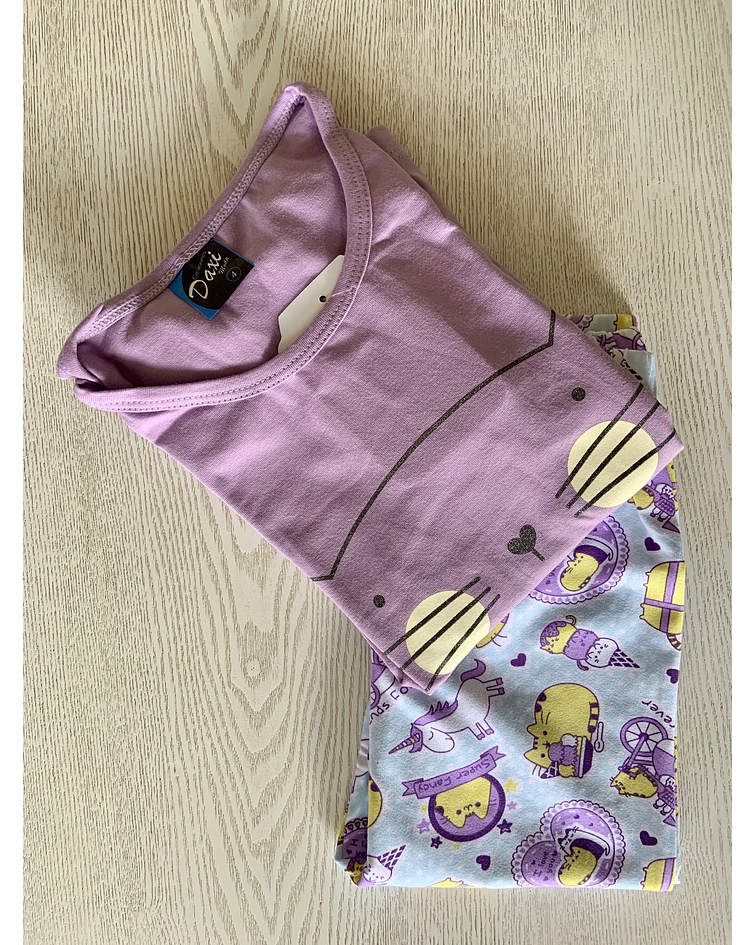 Pijama Kitty (Disponible en Fucsia y Morado)