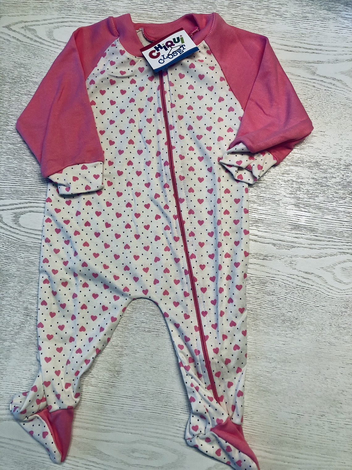 Pijama Enteriza Bebé Corazones 1