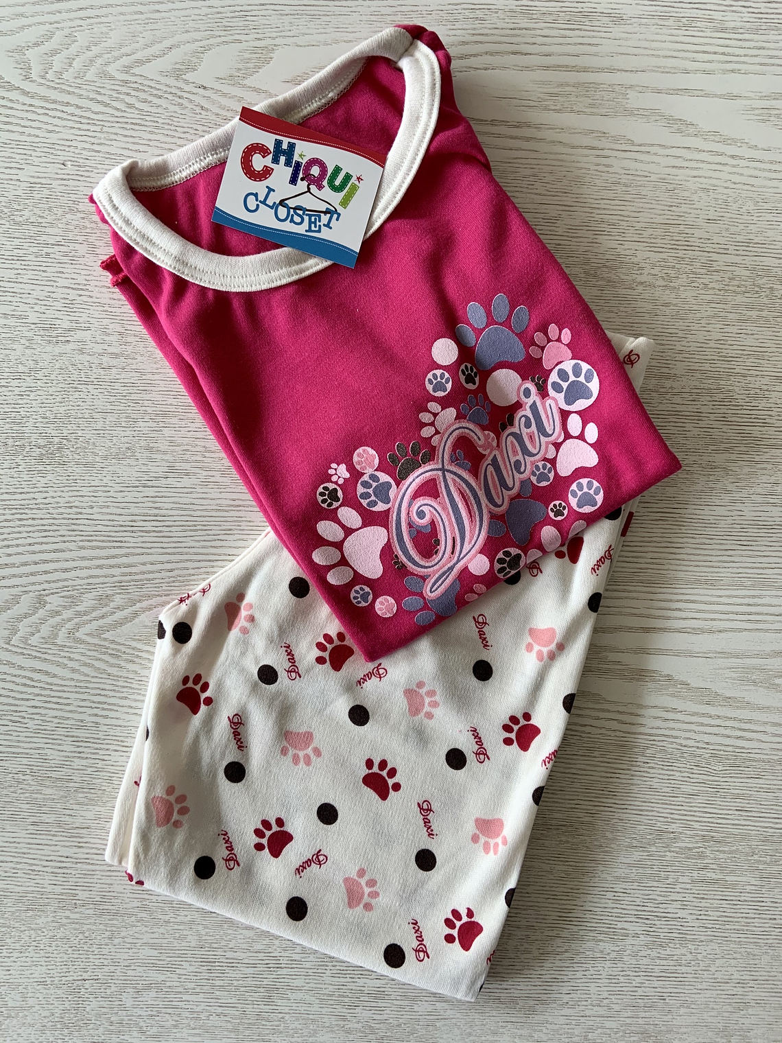 Pijama Huellas y puntos 1