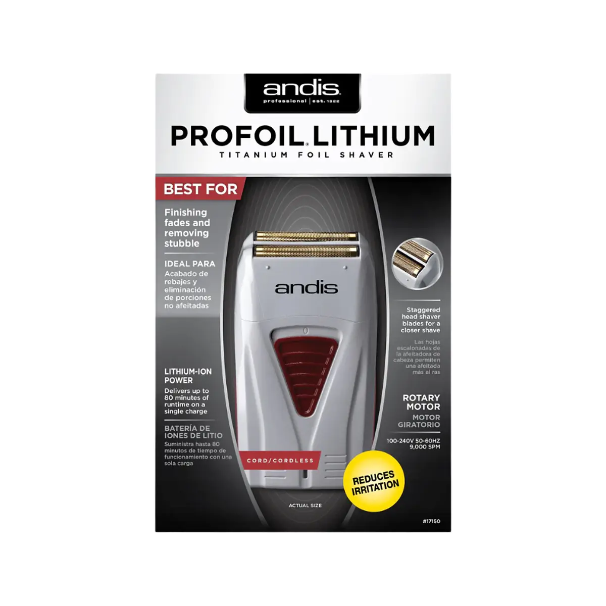 Andis ProFoil® Lithium Titanium Foil Shaver 17150 CHIRAG LTDA