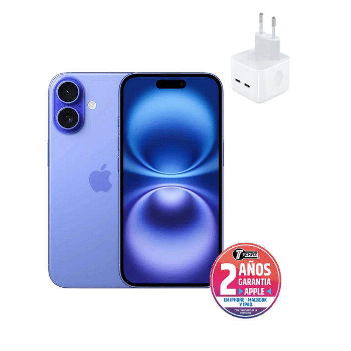 iPhone 16 PLUS | 128GB | 1 Sim - 1 eSim | Incluye Cargador 35W l Carcasa Magsafe l Lamina l Protector de lentes de la camara I Audifono Type-c VD EAR001 I Bateria Externa VD PB015 I  6