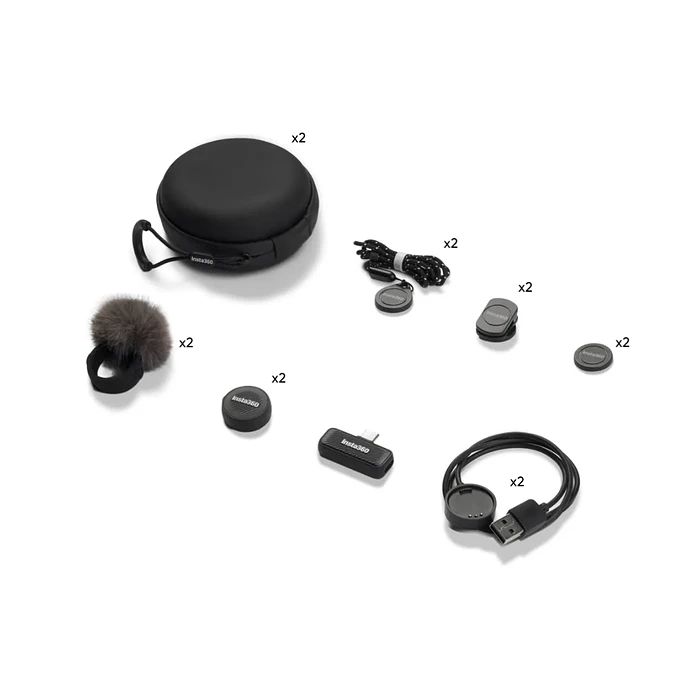 INSTA360 SET Micrófono Transmisor Aereo | Mic 1TX + AIRTX/RX 2