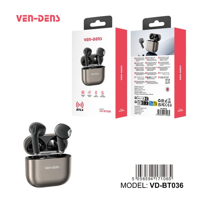 Auriculares estéreo Ven-Dens Bluetooth 5.4 VD-BT036