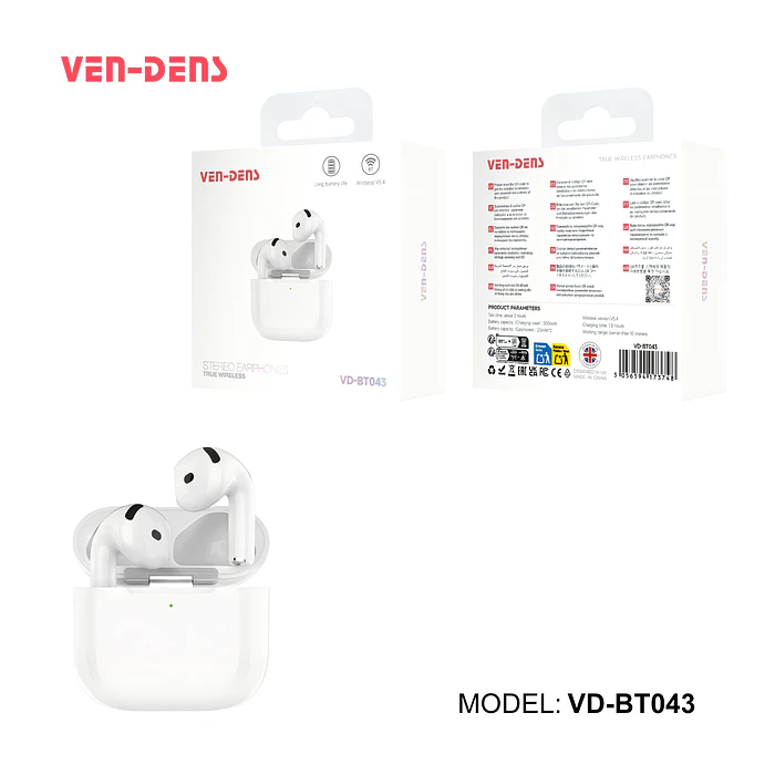 Auriculares estéreo Ven-Dens Bluetooth 5.4 VD-BT043
