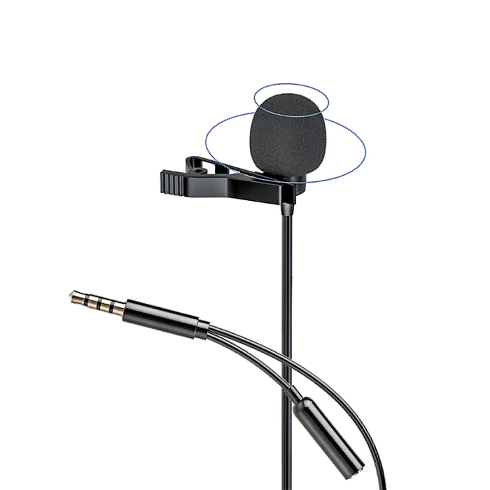 Micrófono de Solapa 2 en 1  | Conector Auxiliar y Jack 3.5mm