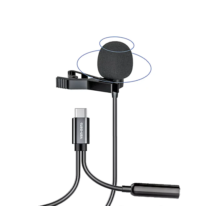 Micrófono de Solapa 2 en 1  | Conector Tipo C y Jack 3.5mm