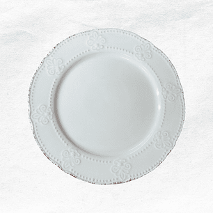 Plato de Fondo Flor de Lis Beige