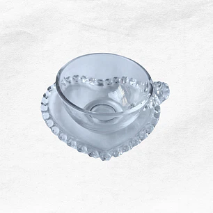 Set Taza/Platillo Vidrio (4 unidades)