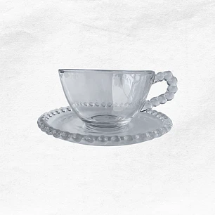 Set Taza/Platillo Vidrio (6 unidades)