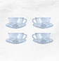 Set Taza/Platillo Vidrio Corazon C150 (4 unidades) - Miniatura 1