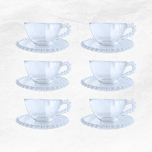 Set Taza/Platillo Vidrio C122 (6 unidades)