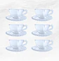 Set Taza/Platillo Vidrio C122 (6 unidades) - Miniatura 1