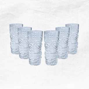 Vaso Tiki Vidrio C64 (6 unidades)
