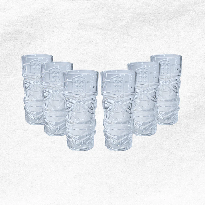 Vaso Tiki Vidrio C64 (6 unidades) 1
