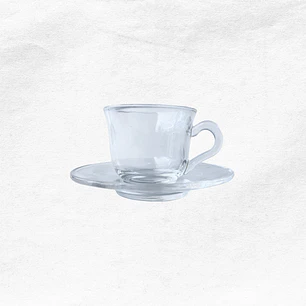 Set Taza/Platillo Vidrio C120 (6 unidades)