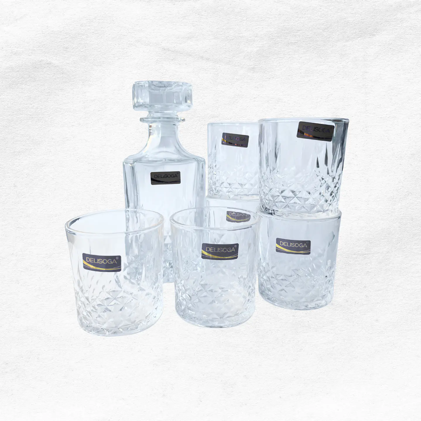 Set Decantador De Whisky + 6 Vasos C91 1