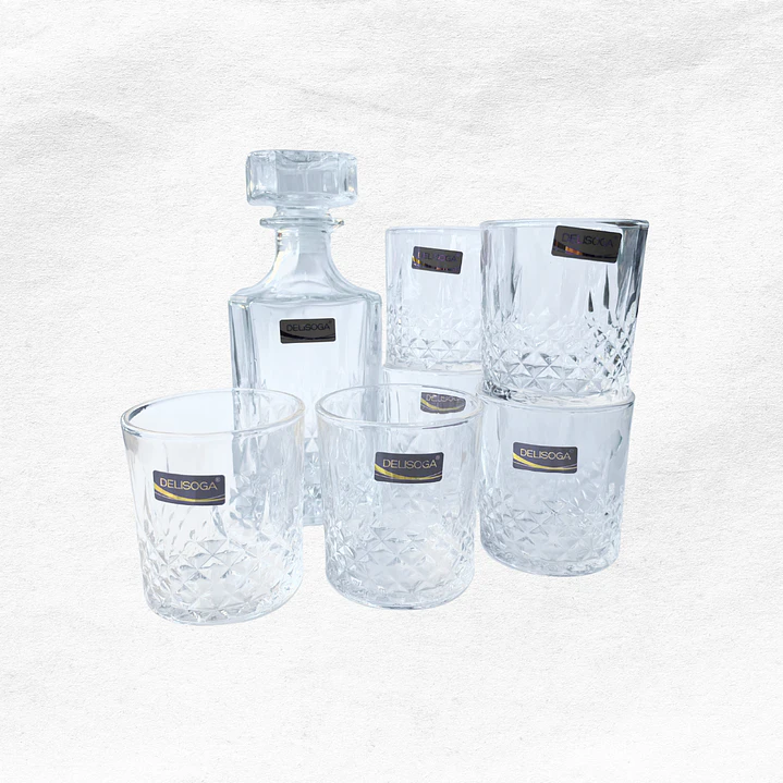 Set Decantador De Whisky + 6 Vasos C91 1