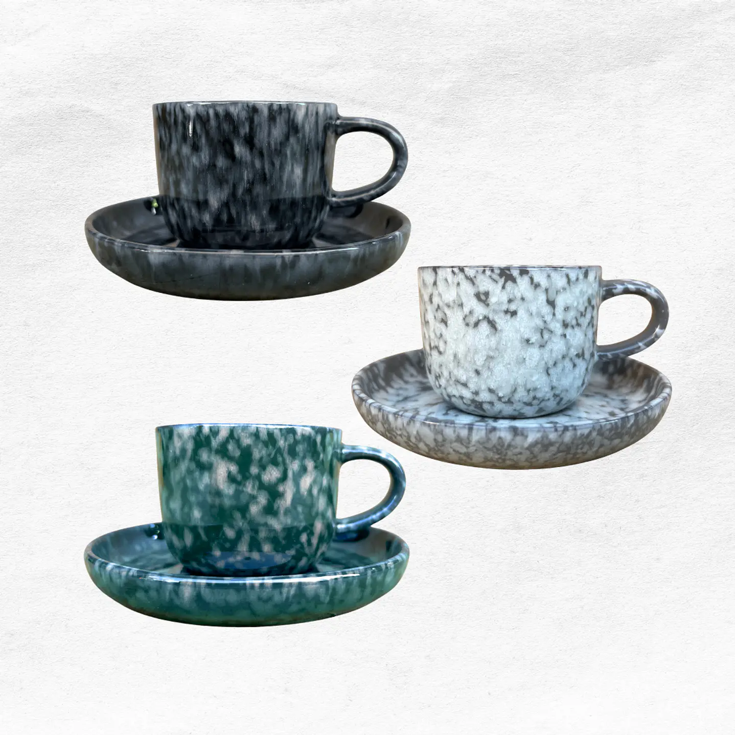 Set Taza/Platillo Marmoleada (2 piezas) 1