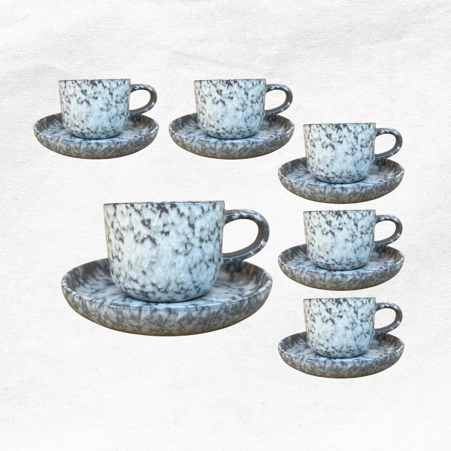 Set Taza/Platillo Marmoleado 0556 (12 piezas) 1