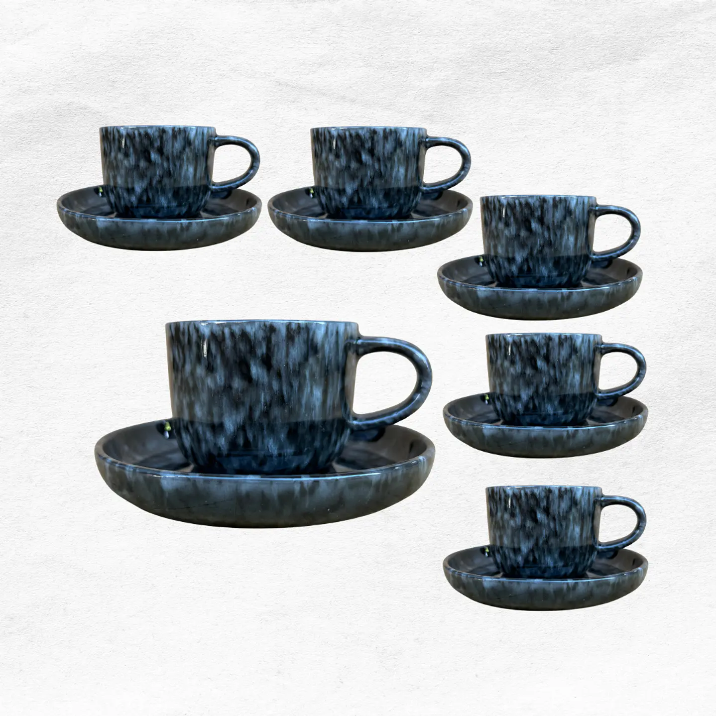 Set Taza/Platillo Marmoleado 0557 (12 piezas) 1