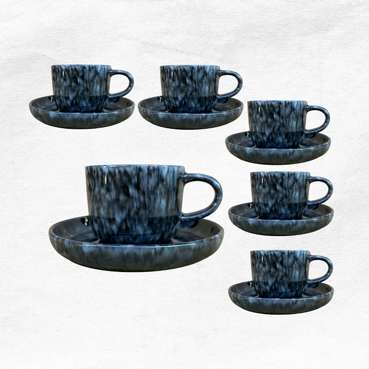 Set Taza/Platillo Marmoleado 0557 (12 piezas) 1