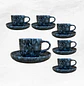 Set Taza/Platillo Marmoleado 0557 (12 piezas) - Miniatura 1