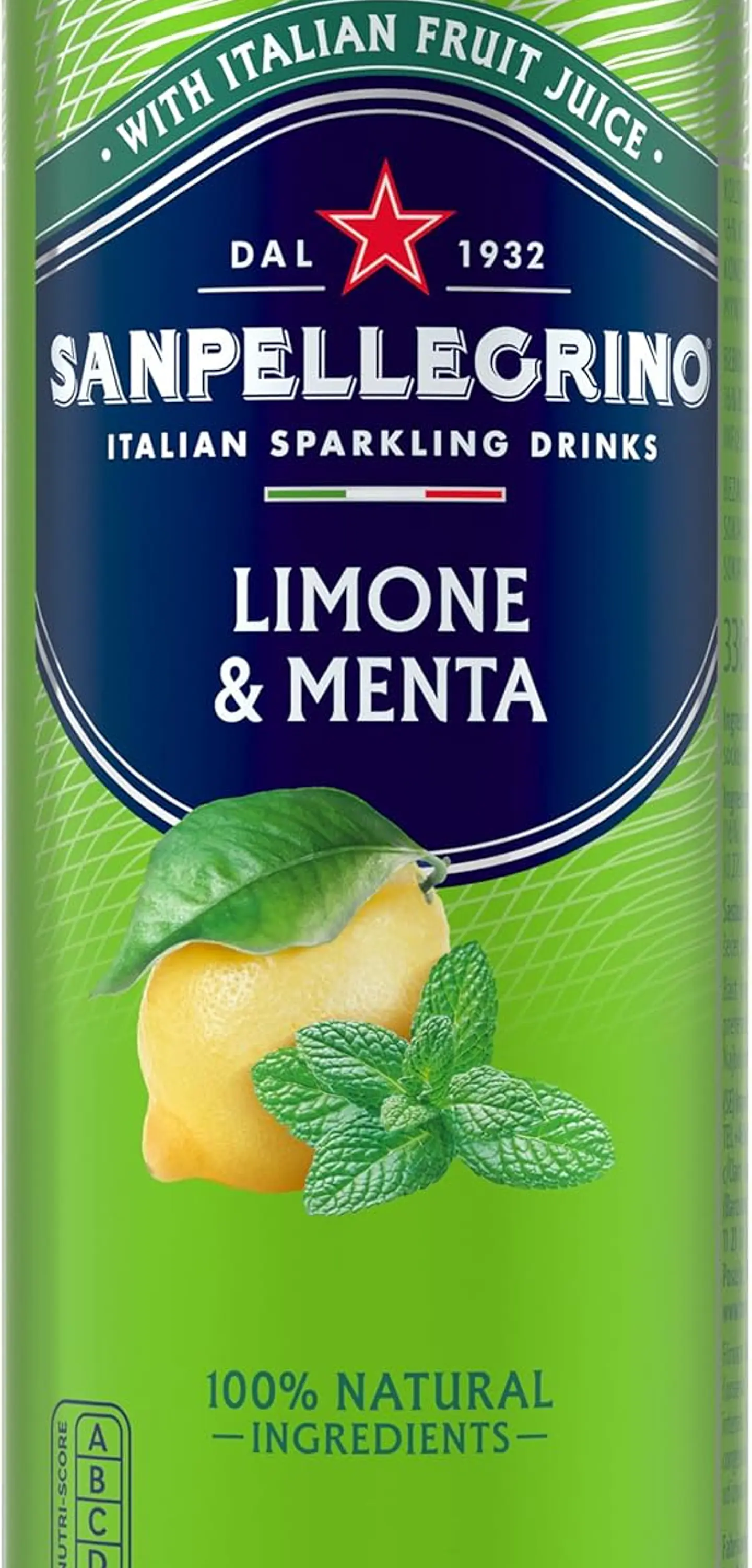 Agua mineral natural con gas con sabor limón y menta, Pack 6x33cl 3