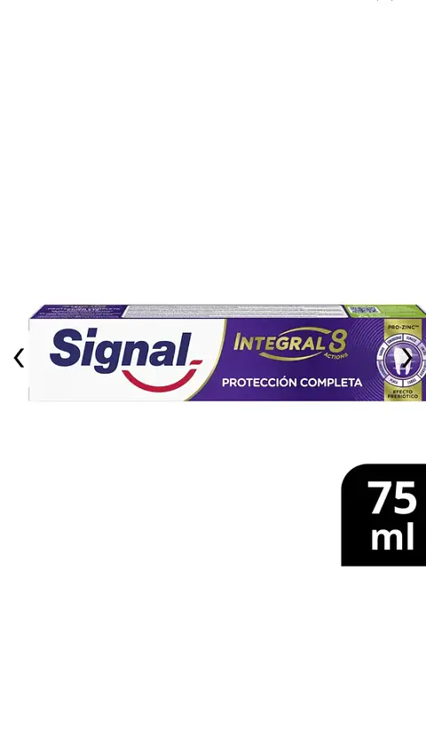 Pasta de dientes Integral 8 Actions protección completa pro-zinc con efecto prebiótico