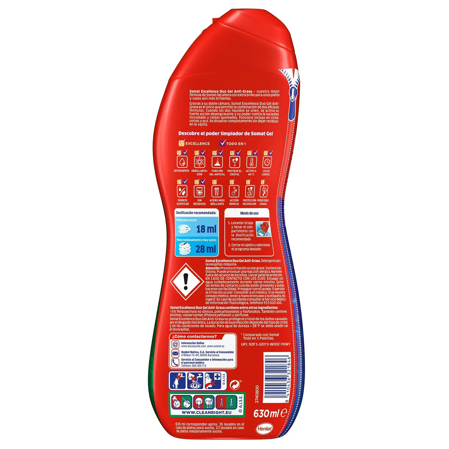 Lavavajillas Excellence Duo Gel 35 lavados 2